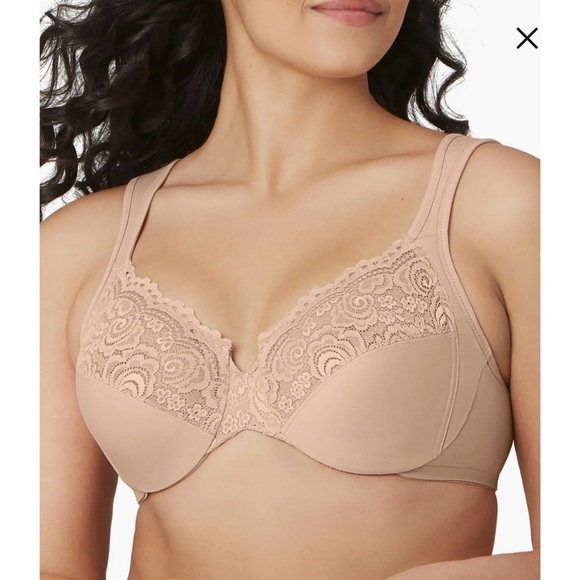 Glamorise Tan Full Coverage Lace Bra - Picture 1 of 6